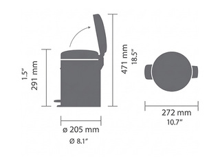 Мусорное ведро с педалью Brabantia, NewIcon, светло-серое, 5л