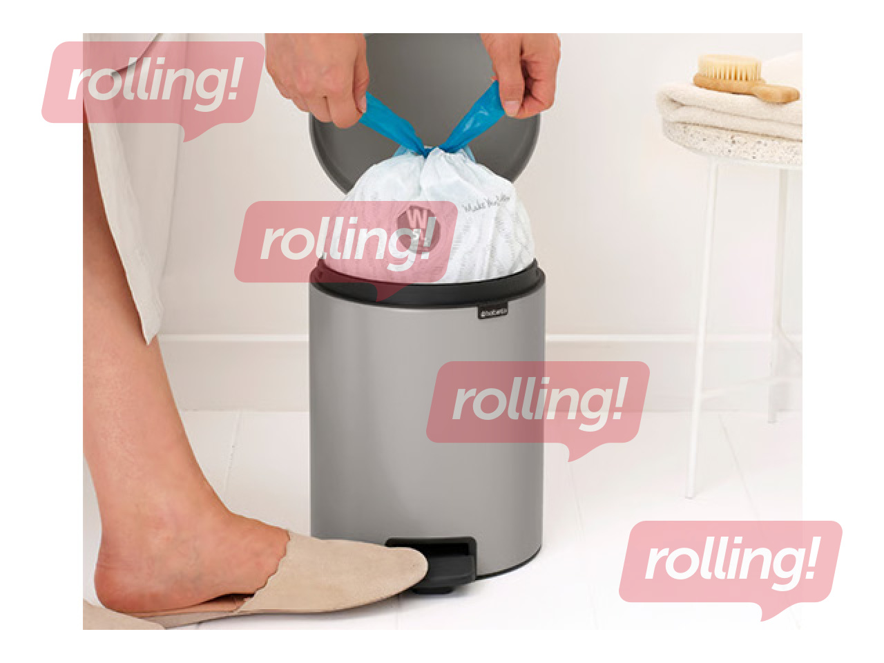 Мусорное ведро с педалью Brabantia, NewIcon, светло-серое, 5л