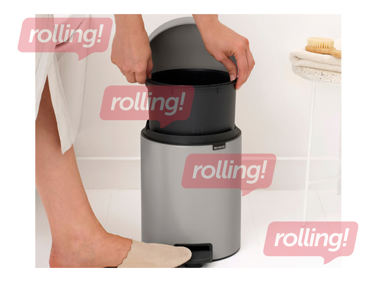 Мусорное ведро с педалью Brabantia, NewIcon, светло-серое, 5л