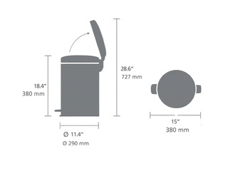 Мусорное ведро с педалью Brabantia, NewIcon, светло-серое, 20л