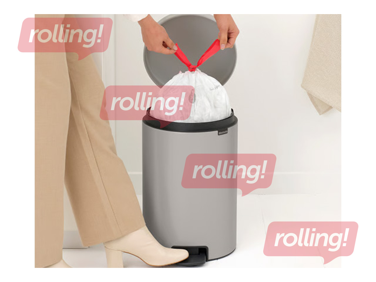 Мусорное ведро с педалью Brabantia, NewIcon, светло-серое, 20л