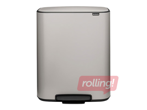 Pedaaliga prügikast Brabantia Bo, helehall, 60l