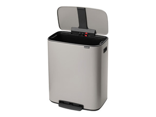 Pedaaliga prügikast Brabantia Bo, helehall, 60l