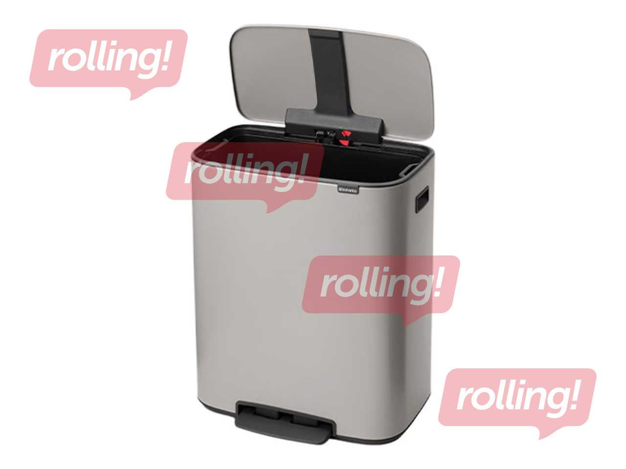 Pedaaliga prügikast Brabantia Bo, helehall, 60l