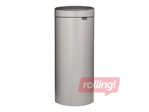 Atkritumu tvertne Brabantia Touch, gaiši pelēka, 30l
