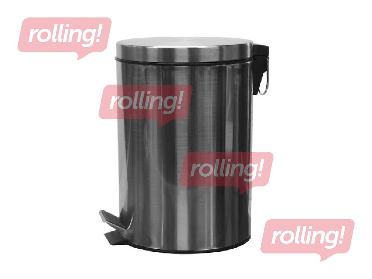 Prügikast pedaaliga, roostevaba teras, matt, 3l