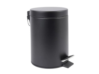 Pedal bin, metal, black, 3l