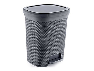 Atkritumu tvertne Diamond, ar pedāli, pelēka, 15l