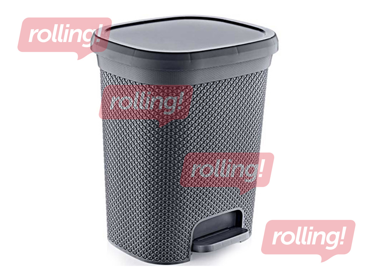Atkritumu tvertne Diamond, ar pedāli, pelēka, 15l