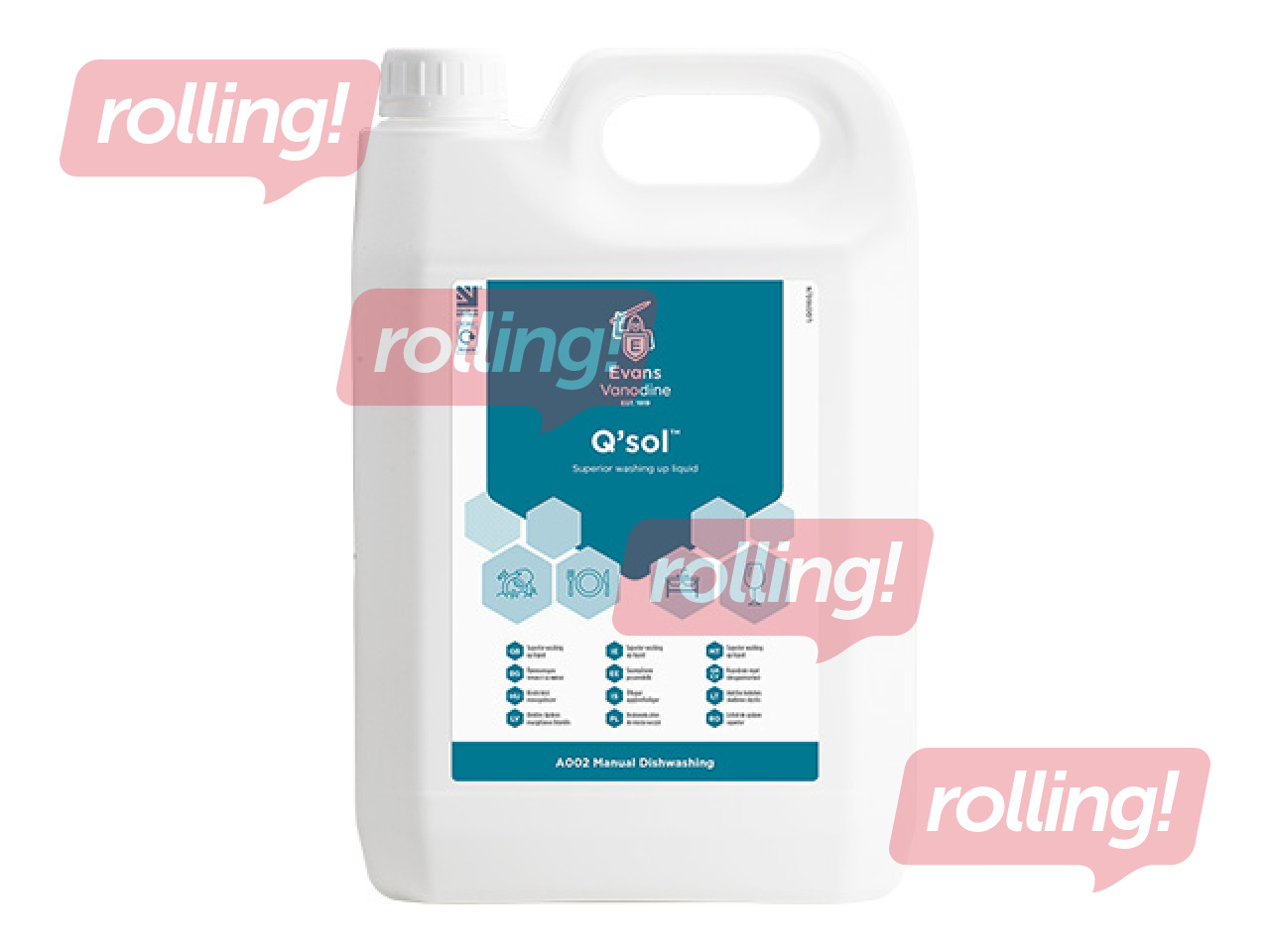 Dishwashing detergent Evans Vanodine Q'SOL, 5 l