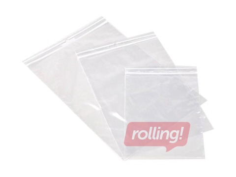 Zip-lock plastic bags 70 x 100mm, 40 mic, 100 pcs 