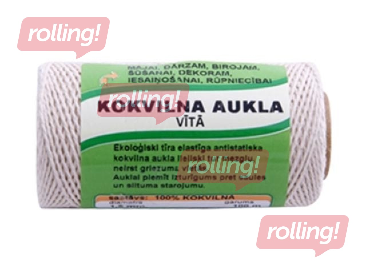 Keerdus puuvillane nöör Tangent, 1.8mm, 100m