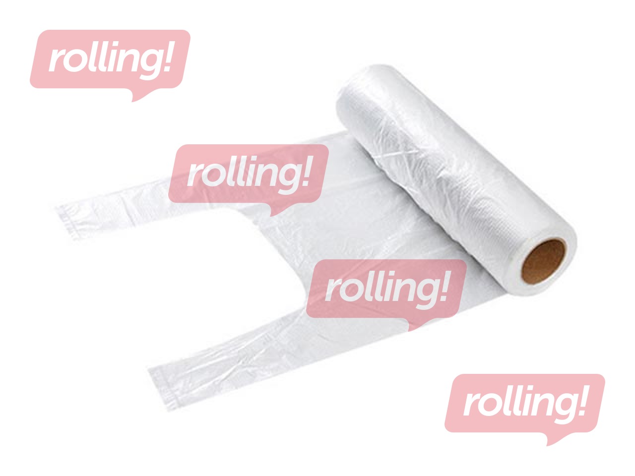 Bags with handles in roll, translucent, 20x30cm, 200 pcs.