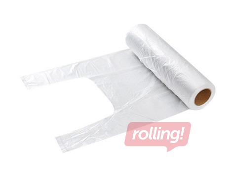 Maisiņi ar rokturiem rullī, caurspīdīgi, 20x30cm, 9.5 mic, 200 gab. 