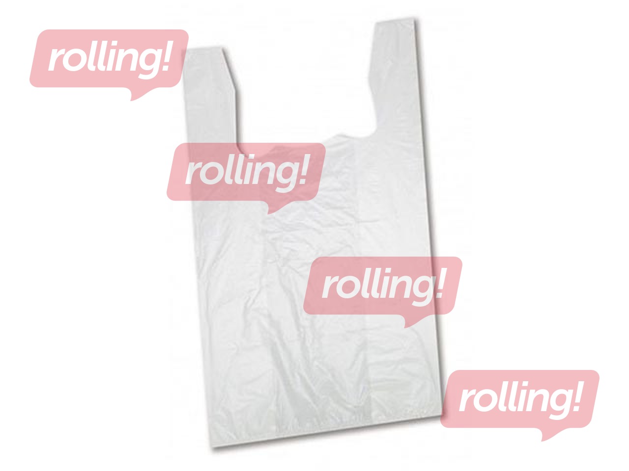 Bags with handles HDPE,  25x12x45 cm, 10 microns, 100 pcs., white