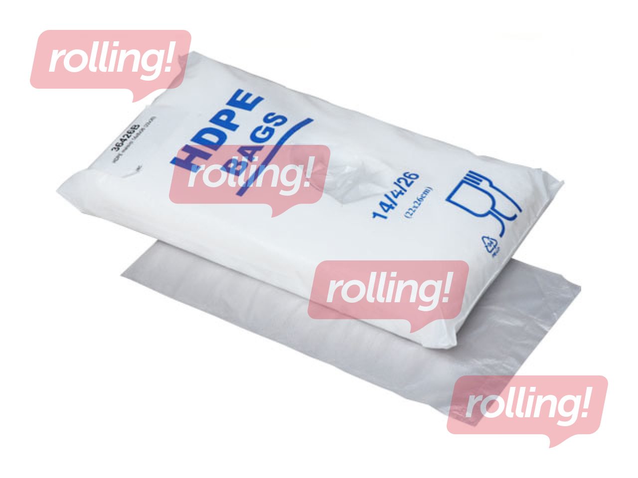 Пакеты без ручек, HDPE, 22x26 cm, 800 gab.