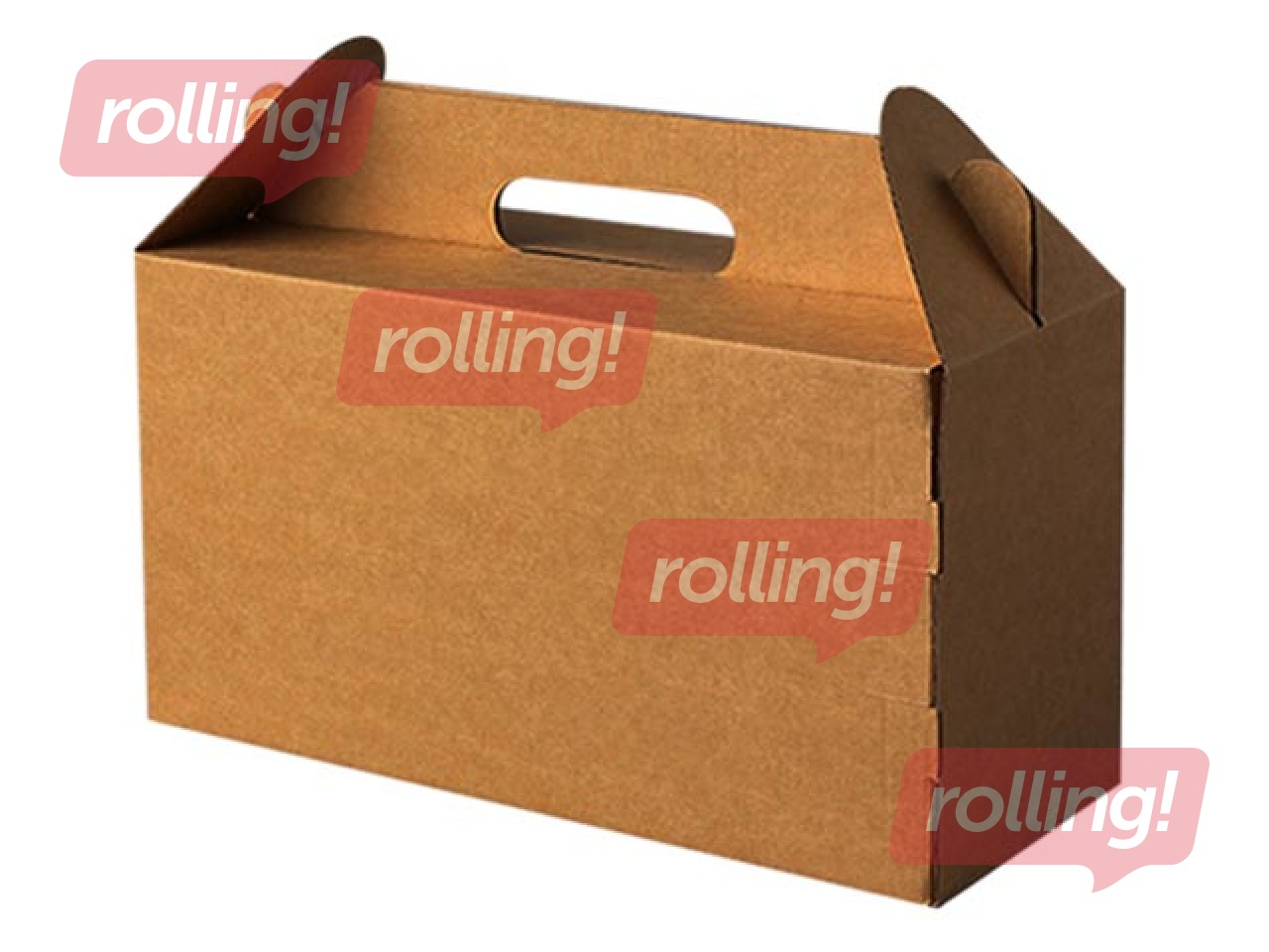 Гофрированный картонная коробка подарочная коробка с ручкой, 289x115x155мм, коричневая