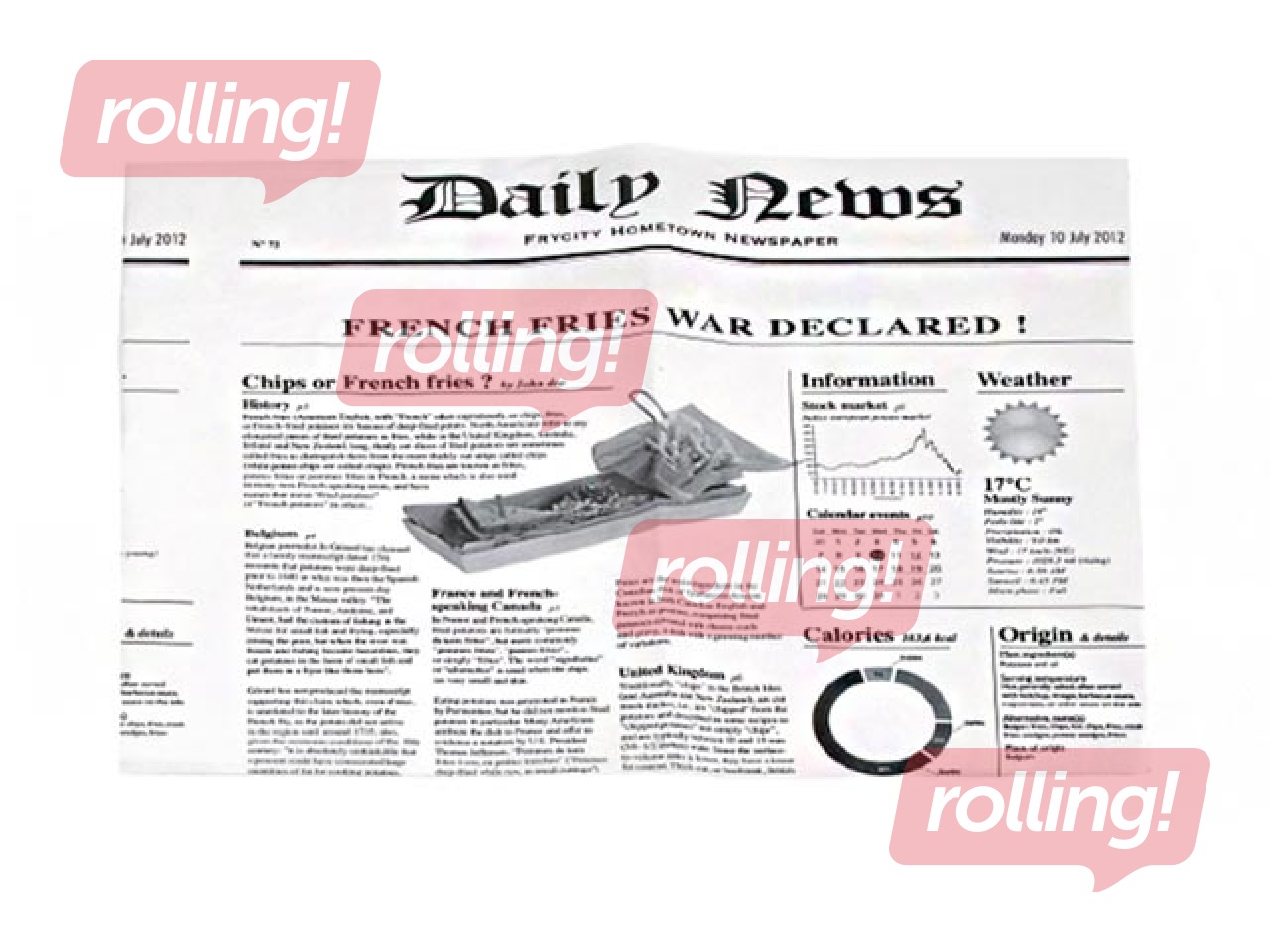 Oберточной бумаги Times, для закусок, 100 листов, 310x310мм