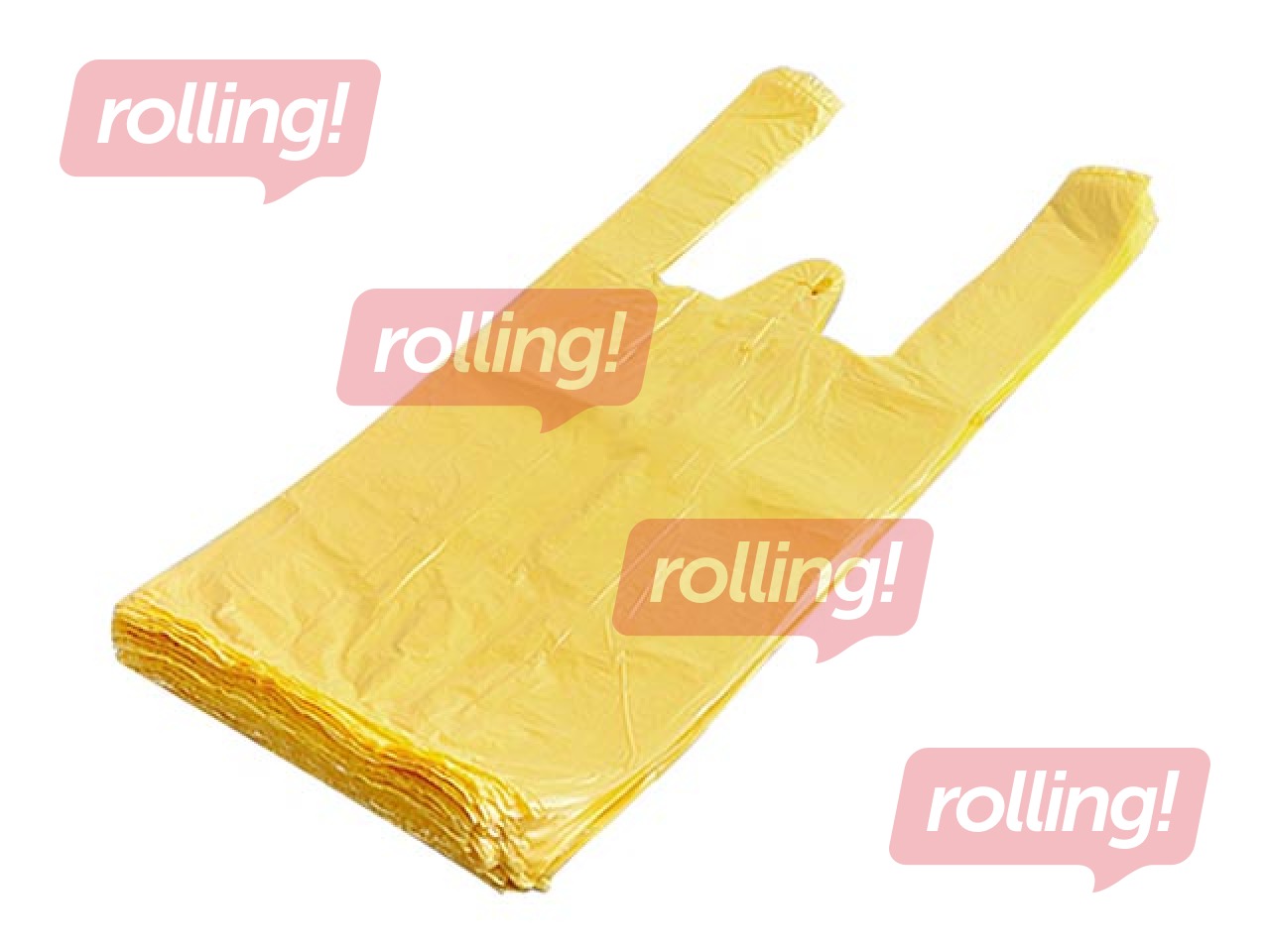 Bags with handles HDPE, yellow, 30+15x55cm, 12 mic., 100 pcs