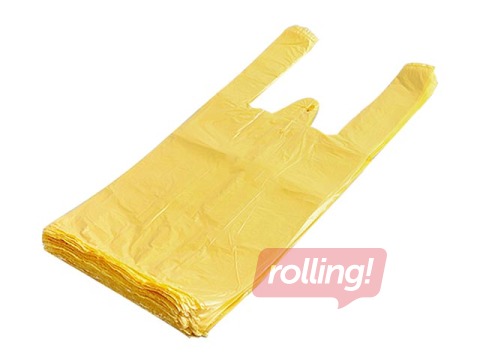 Sangadega kilekotid HDPE, kollane, 30+15x55cm, 12 mic., 100 tk.