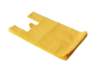 Пакеты 30+18x55см с ручками, HDPE, желтые, 100шт.