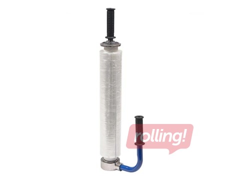 Ручной держатель из металла для упаковочной strech плёнки шириной 30 - 50см, синий