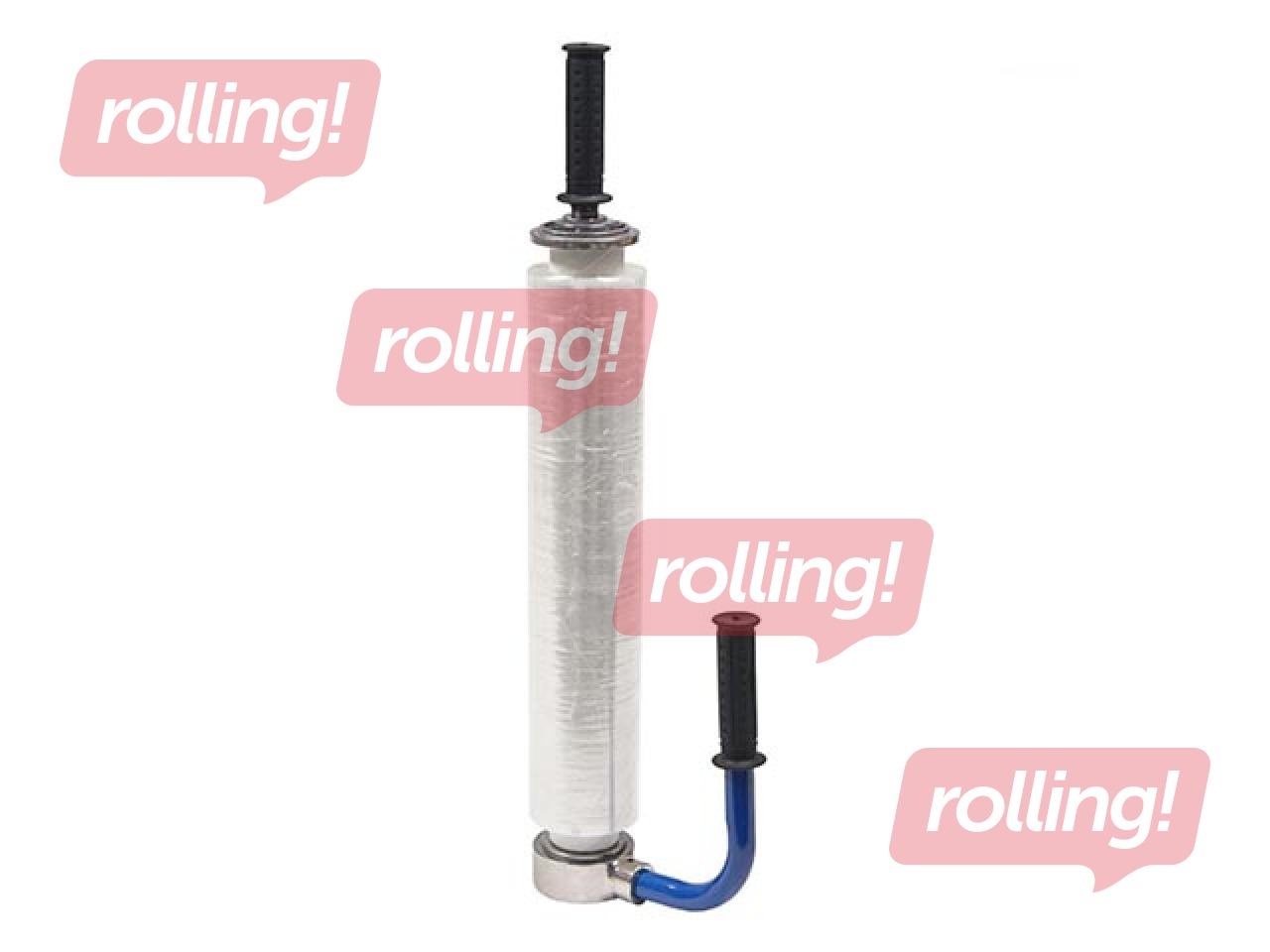 Ручной держатель из металла для упаковочной strech плёнки шириной 30 - 50см, синий