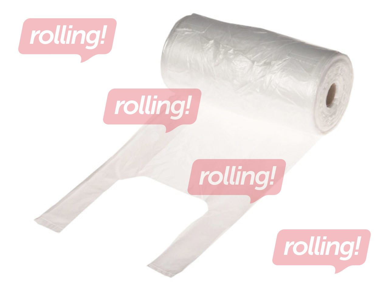 Maisiņi ar rokturiem, caurspīdīgi , 20x11x38cm, 500 gab. rullī