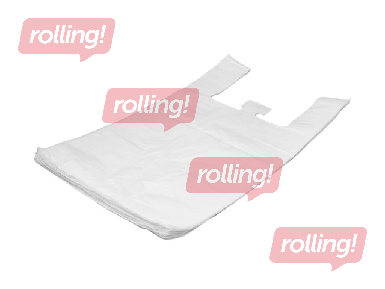 Plastikust T-särgikott, valge, 45x25x75cm,100 tk.