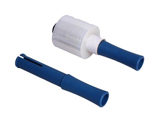 Pallet film unwinder for 10 cm films, blue