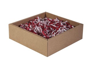 Paper shavings 4 mm, 1 kg, red / white