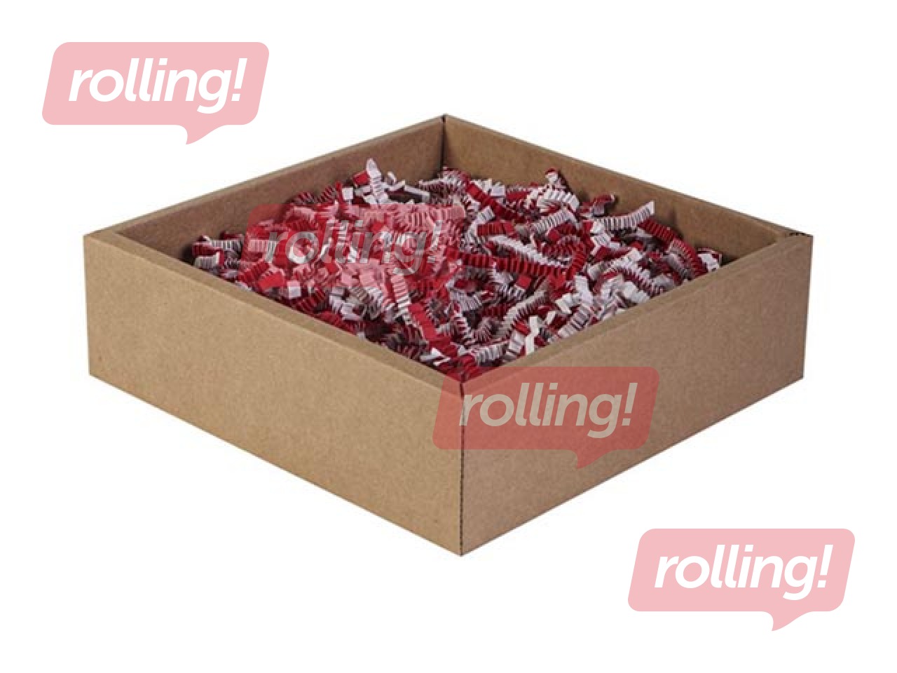 Papīra skaidas 4 mm, 1 kg, sarkanas / baltas