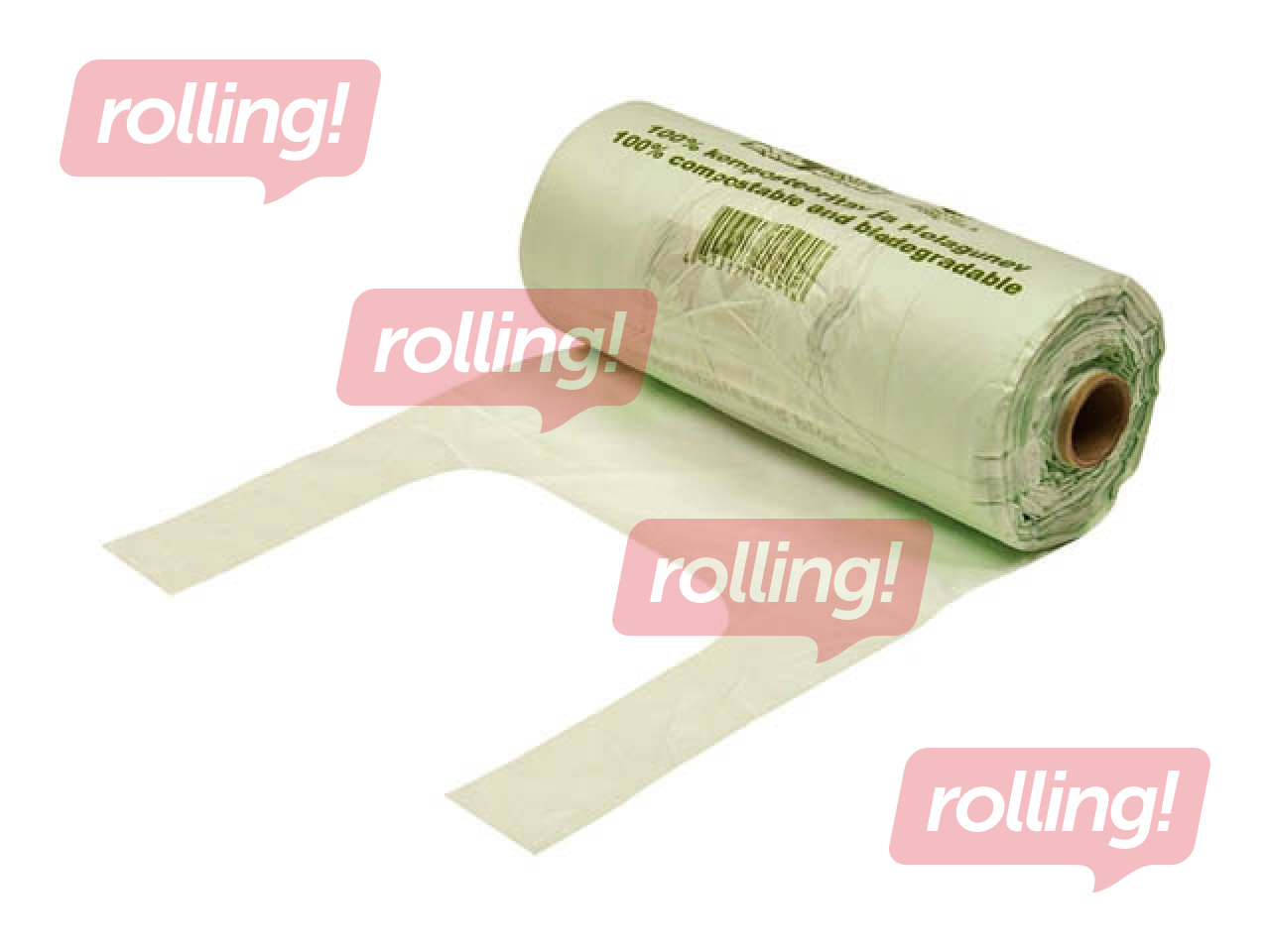 Kotid käepidemetega, kompostitavad, rohelised, 22 +12x45cm, 200 tk.