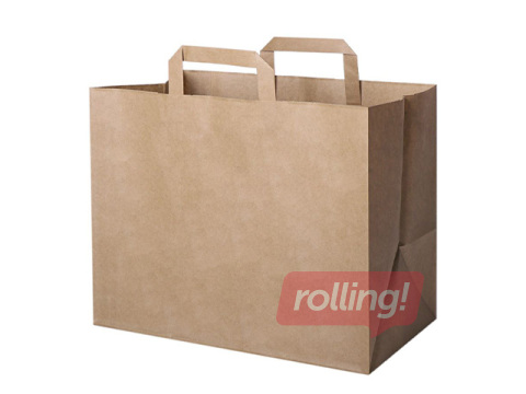 Bag with handles, paper, brown, 320x200x280mm