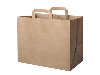 Bag with handles, paper, brown, 320x200x280mm