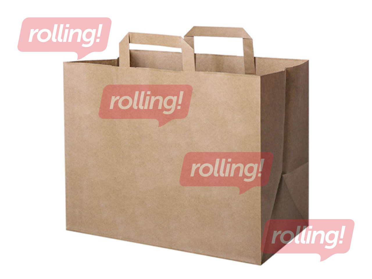 Bag with handles, paper, brown, 320x200x280mm