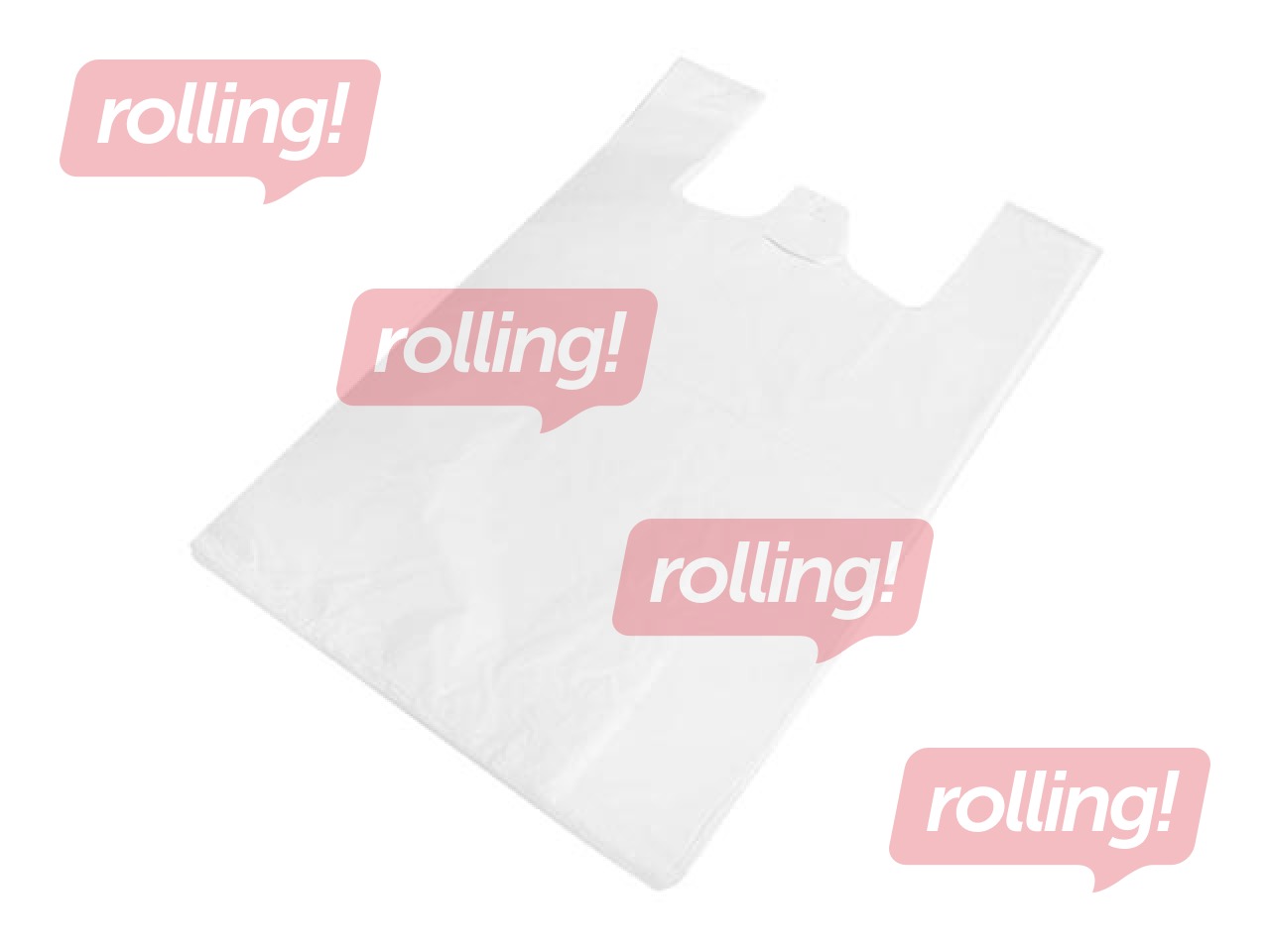 Kandekotaskud käepidemetega, valged, 30x15x55cm, 50 mikronit, 25 tk.