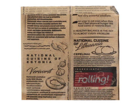 Suupistete kotid, 165×165mm, paberist, pruunid, kahe avatud servaga, 250 tk.