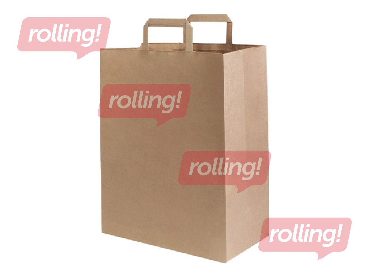 Бумажные пакеты с ручками, коричневые, 220x100x240mm
