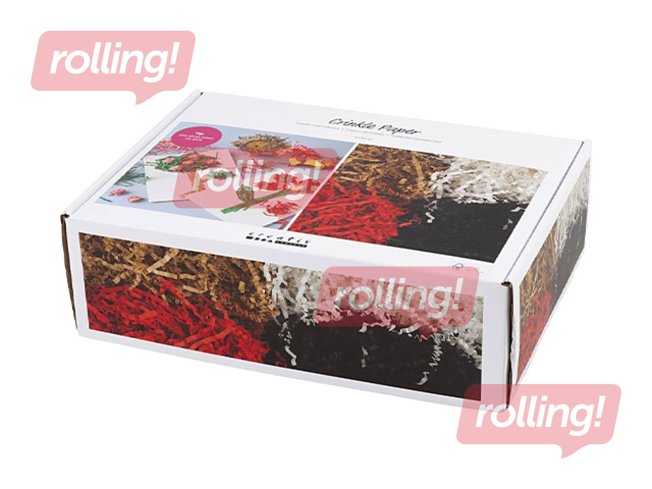 Crinkle paper, 4 colours, 3mm, 4x50g