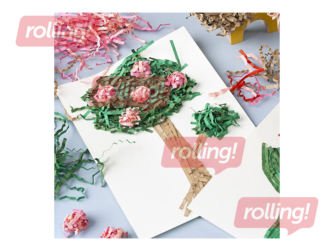 Crinkle paper, 4 colours, 3mm, 4x50g