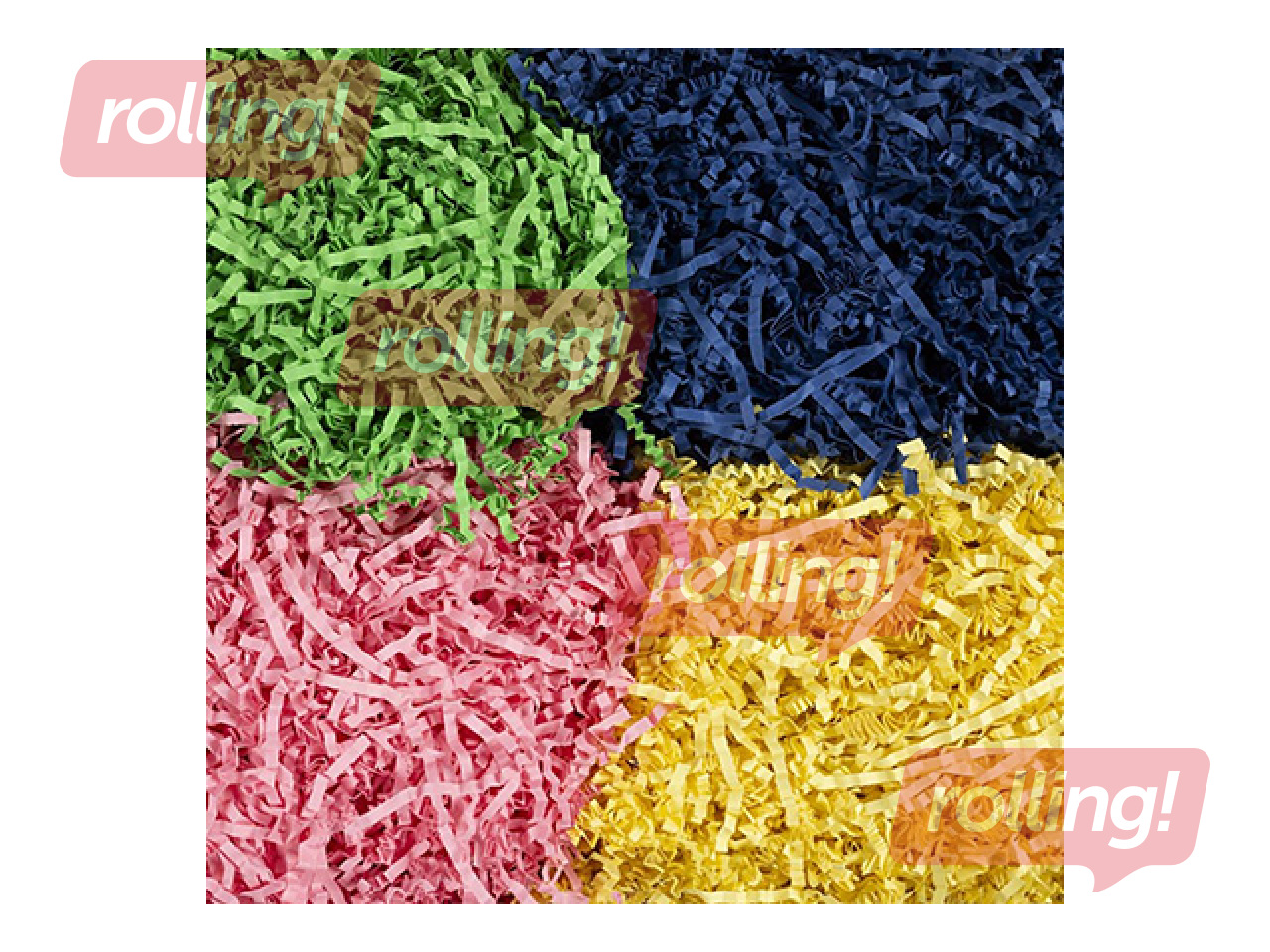 Paper shreds, 4 colours, 3mm, 4x50g