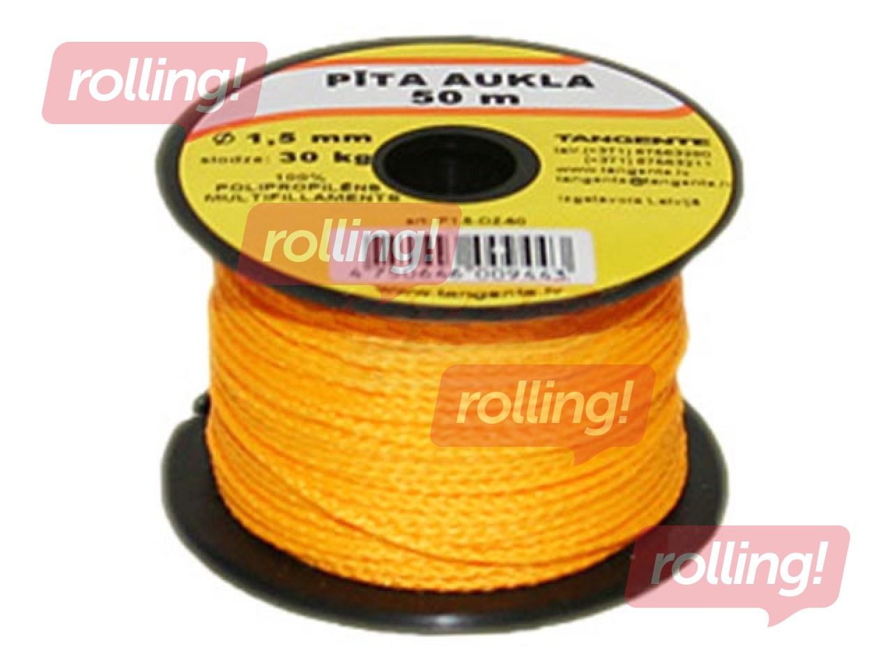 Aukla pīta universāla Tangente, 1.5 mm, 50 m, dzeltena