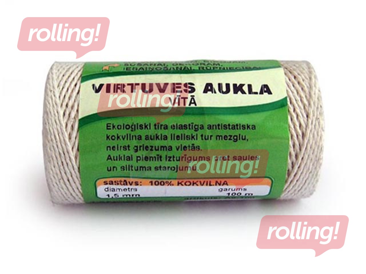 Keerutatud puuvillane nöör Tangente, 1.5 mm, 100 m