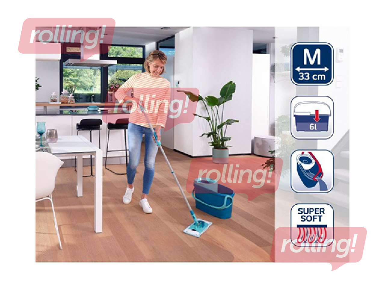 OUT Põrandapuhastuskomplekt Leifheit, Clean Twist M Ergo+Power Cleaner 1l