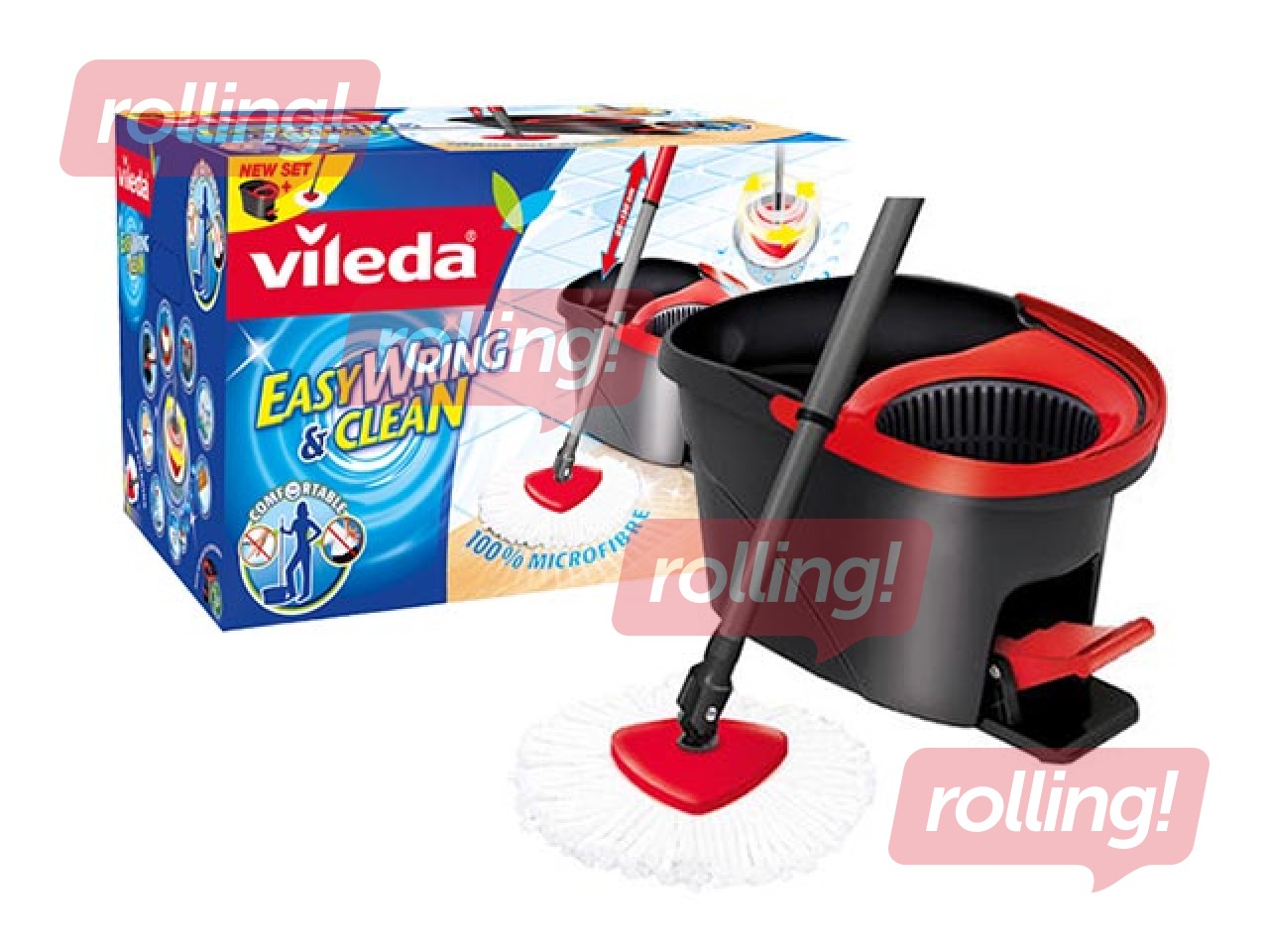 Põrandapuhastuskomplekt Vileda EasyWring & Clean, mopp + ämber
