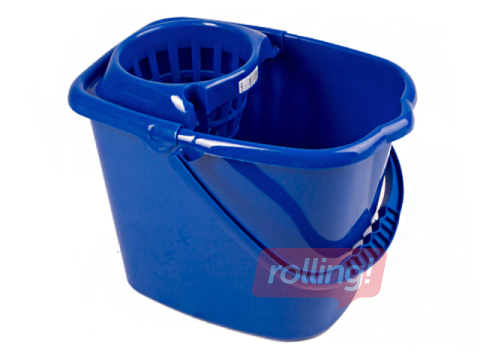 Plastic bucket with mop press KAMAL, 12 l, assorted