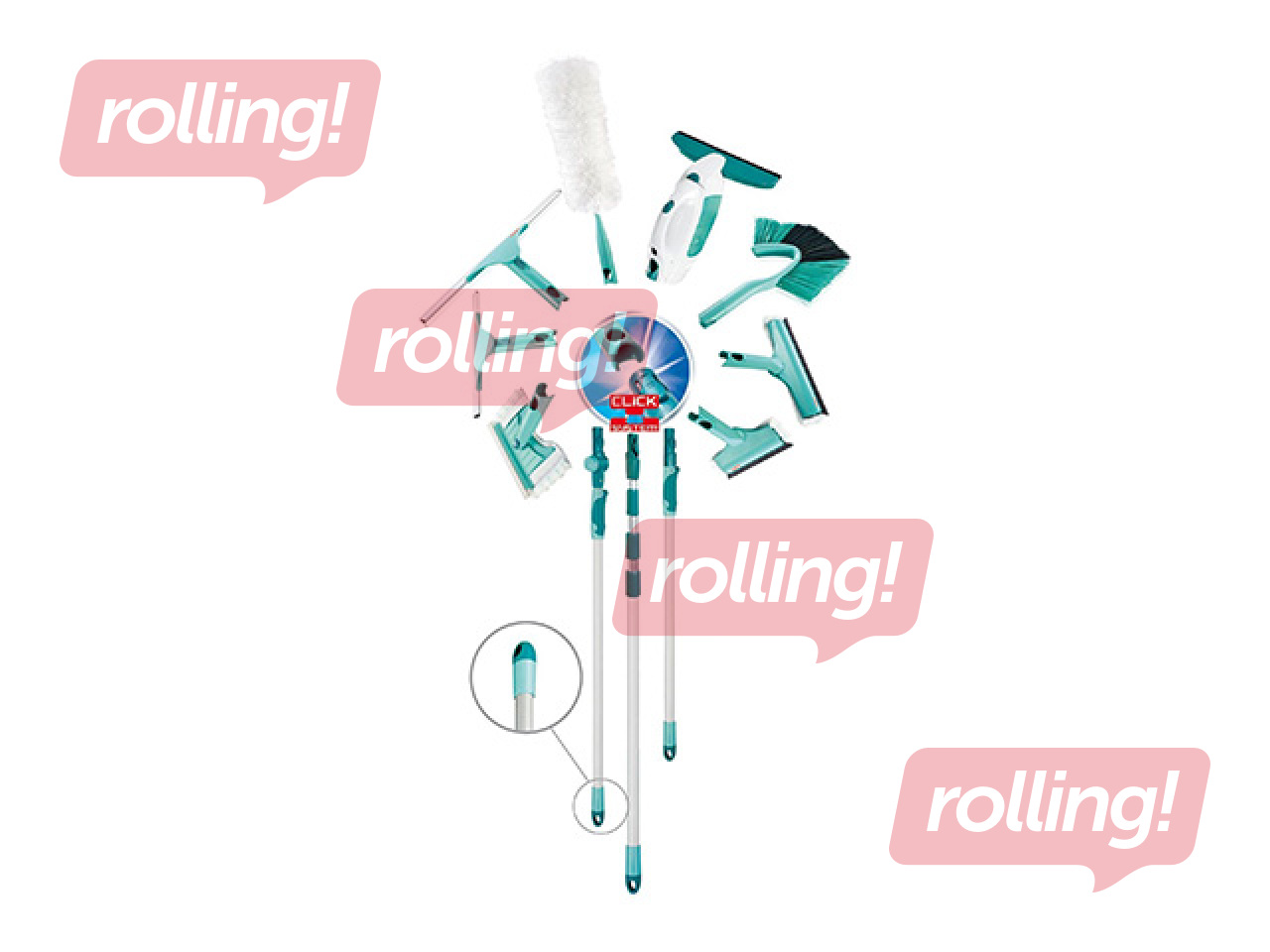 Teleskoopvarrega Leifheit,  alumiinium, 145-400cm