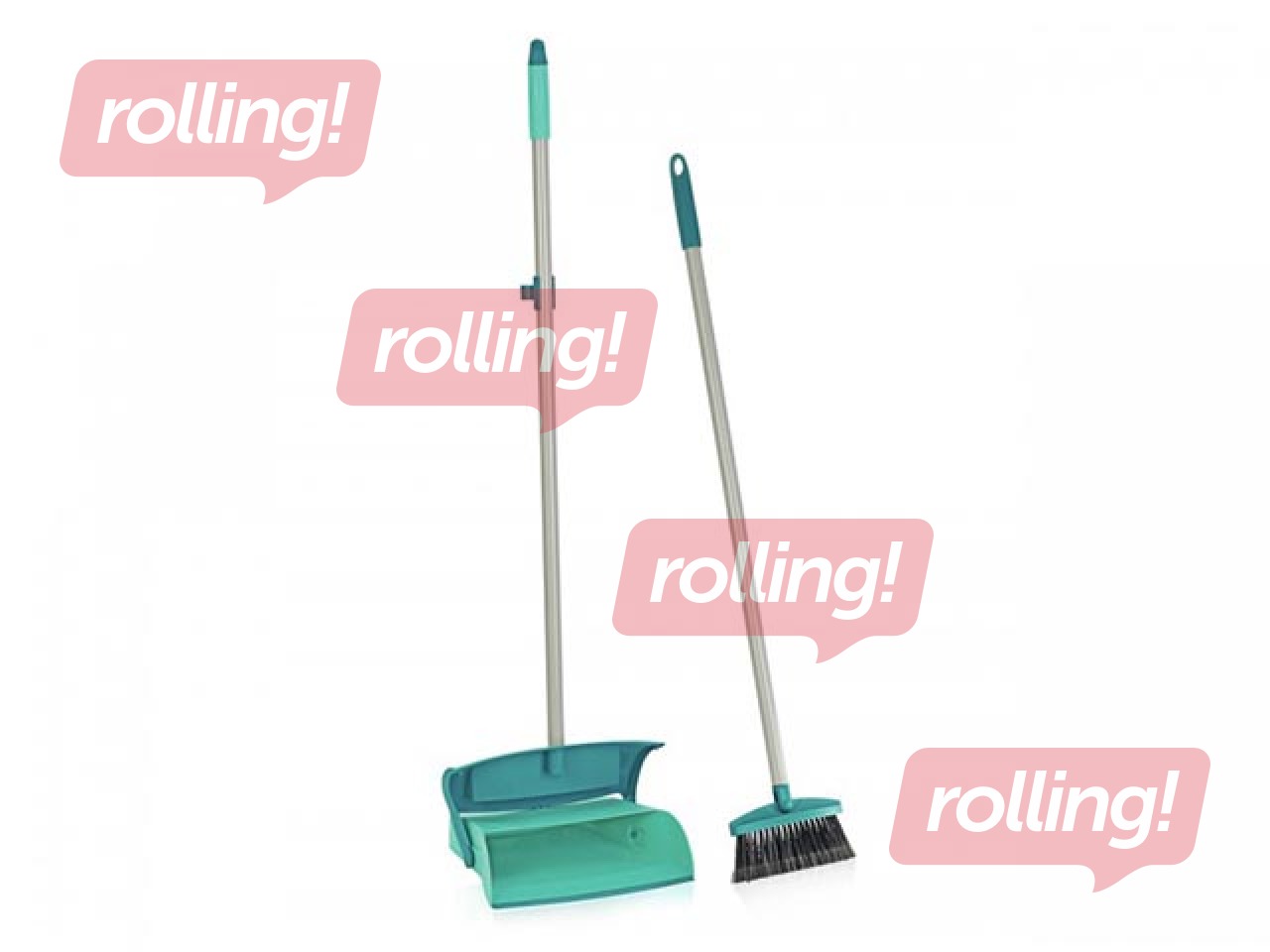 Hari ja kühvel pika varre otsas, suletava kaanega LEIFHEIT