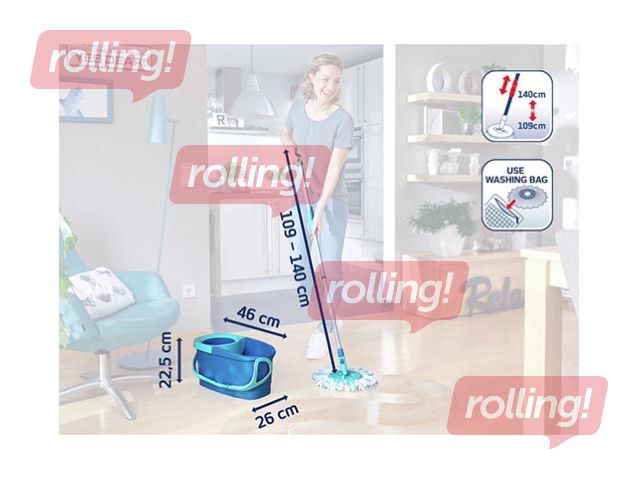 Grīdas uzkopšanas komplekts Leifheit, Clean Twist Disc Mop Ergo